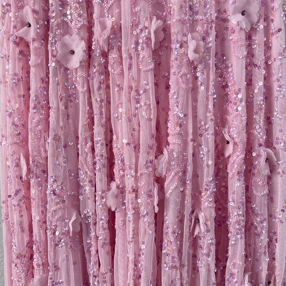 NEW $798 Mac Duggal 93685 Sequin 3D Embellished Cap Sleeves gown size 10 - Picture 7 of 15